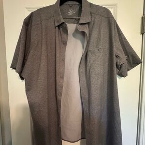 Kuhl Men’s Short Sleeve Button-Down Shirt — Charcoal Gray